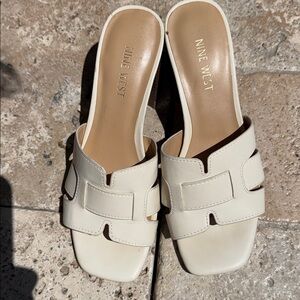 Nine West Cream  Slide Mules